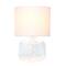 Simple Designs 14" Glass Table Lamp with White Fabric Shade